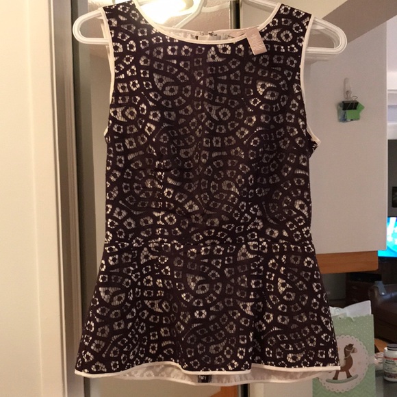 Banana Republic burgundy overlay peplum blouse - Picture 1 of 2